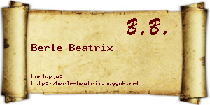 Berle Beatrix névjegykártya